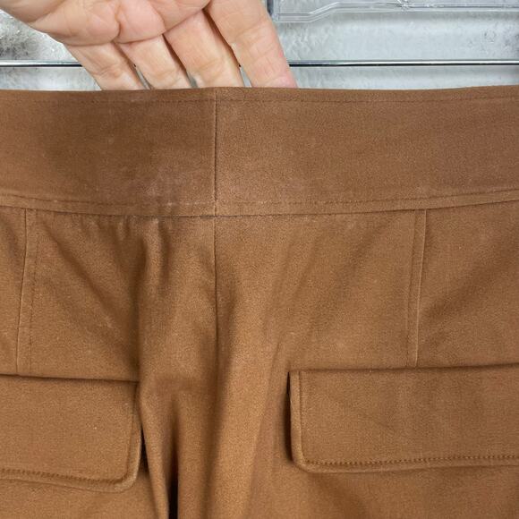 Alice + Olivia Brown Faux Suede Cargo Pants 10 - Picture 6 of 8